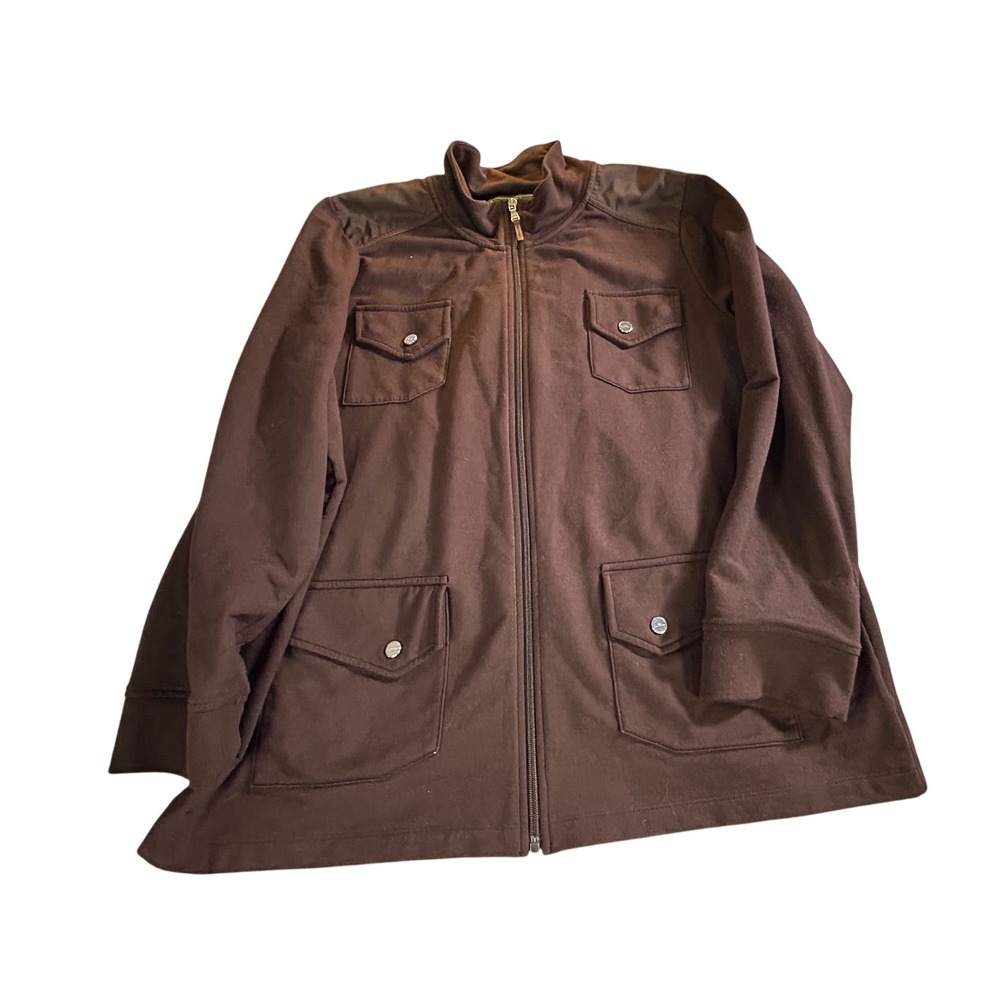 Lauren Ralph Lauren Active Brown Full‎ Zip Jacket Men 2XL Career Casual